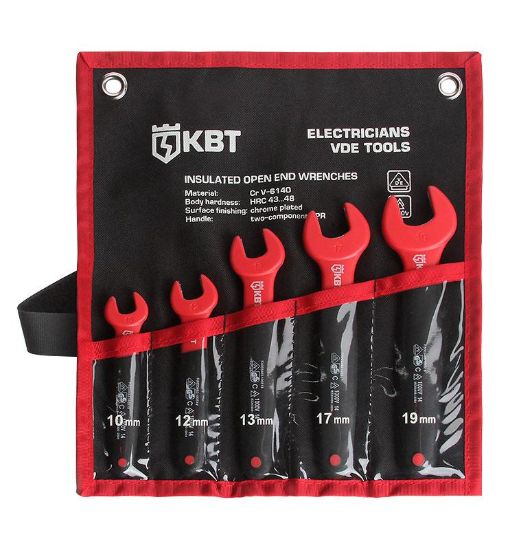 Изображение Набор диэлектрических однорожковых ключей НИИ-06 серия ПРОФИ для работ под напряжением до 1000 В, стандарт VDE