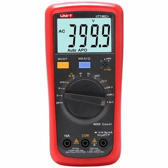 Изображение Мультиметр-автомат для измерения напряжения, тока, сопротивления, частоты, ёмкости, NCV, UNI-T UT136С+