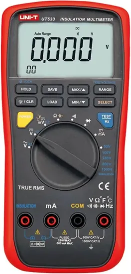 Изображение Мегаомметр цифровой UNI-T UT533, автоматический/ручной