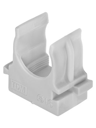 Изображение Крепеж-клипса для трубы 16 мм для прямого монтажа (100 шт.) серая TDM