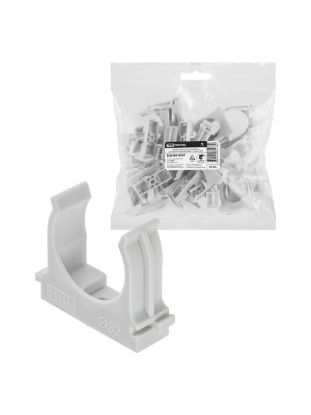 Изображение Крепеж-клипса для трубы 32 мм для прямого монтажа (25 шт.) серая TDM