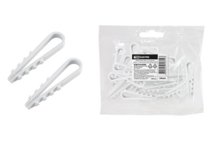 Изображение Дюбель-хомут ДХК-18 для круглого кабеля, 11-18 мм, белый (100 шт) TDM