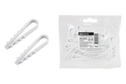 Изображение Дюбель-хомут ДХК-25 для круглого кабеля, 19-25 мм, белый (100 шт) TDM