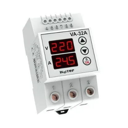 Изображение DigiTOP Реле напряжения с контролем тока VA-protector 32A
