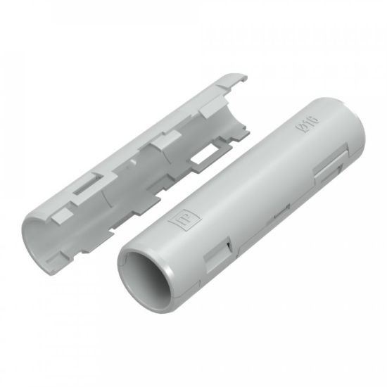 Изображение Муфта разборная d16 мм атмосферостойкая серая (100шт/1200шт уп/кор) Промрукав