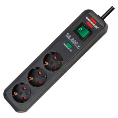 Изображение Сетевой фильтр Eco-Line 13 500 А; 3 розетки; кабель 1,5 метра; антрацитовый