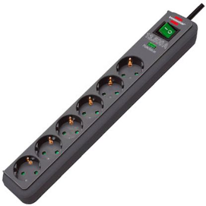 Изображение Сетевой фильтр Eco-Line 13 500 А; 6 розеток; кабель 1,5 метра; черный