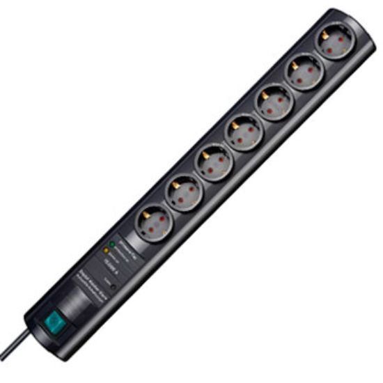 Изображение Сетевой фильтр Primera-Tec DigiMaster 19 500 А; 7 розеток; Master Slave; кабель 2 метра; черный