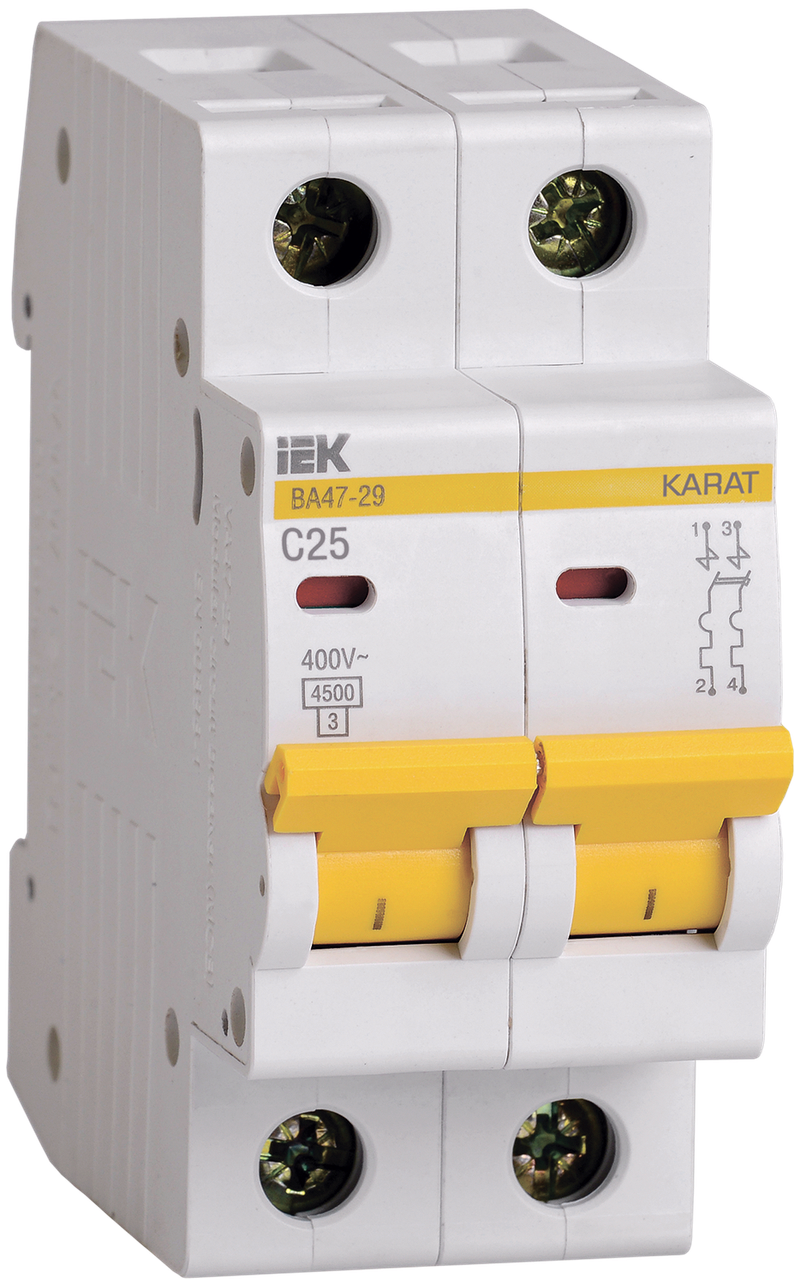 Изображение KARAT Автоматический выключатель ВА47-29 2P C 25А 4,5кА IEK