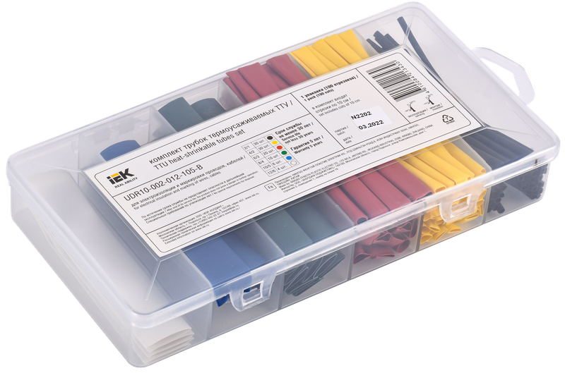 Изображение Набор ТТУ нг-LS 2/1-4/2-6/3-8/4-10/5-12/6 6 цветов 100мм (100шт/бокс) IEK