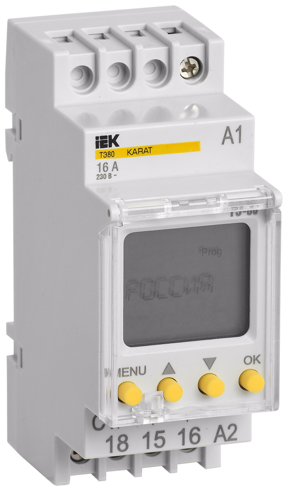 Изображение Таймер ТЭ80 цифровой 16А 230В на DIN-рейку KARAT IEK