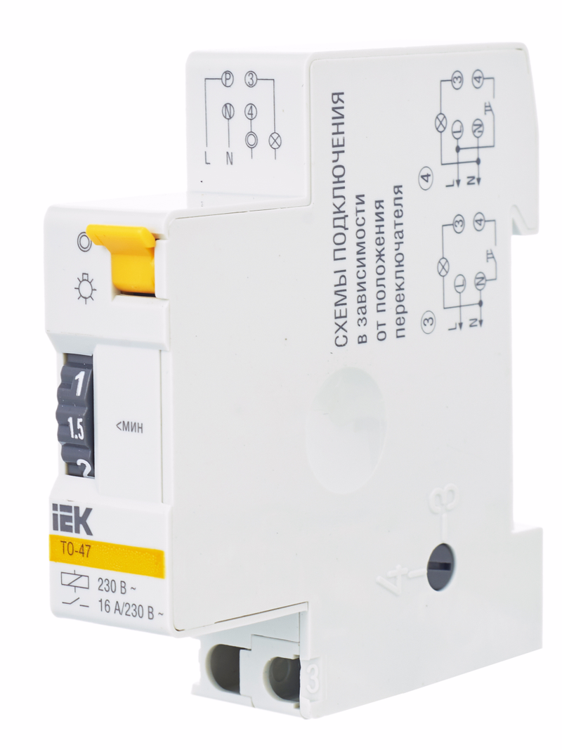 Изображение Таймер ТО47 освещения 16А 230В на DIN-рейку IEK