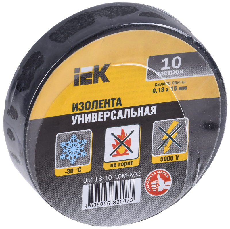 Изображение MIXTAPE BASIC Изолента 0,13х15мм черная 10м IEK