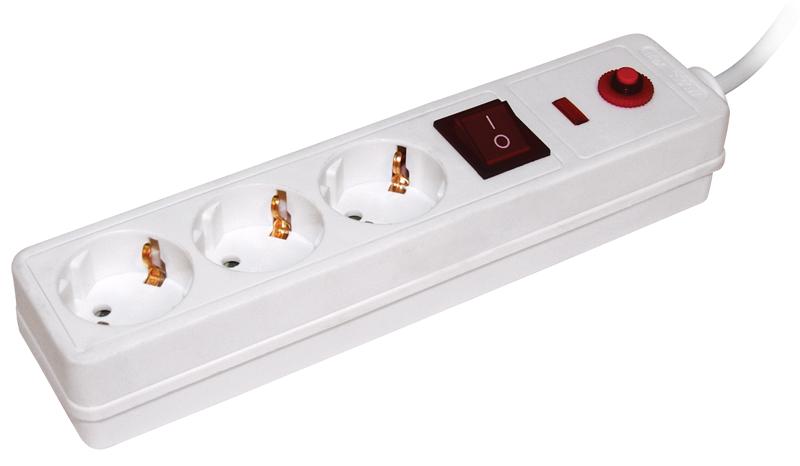 Изображение Сетевой фильтр СФ-03К 3 места с заземлением 1,5м 3х1мм2 16А/250В IEK