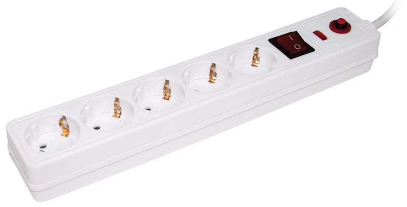 Изображение Сетевой фильтр СФ-05К 5 мест с заземлением 5м 3х1мм2 16А/250В IEK