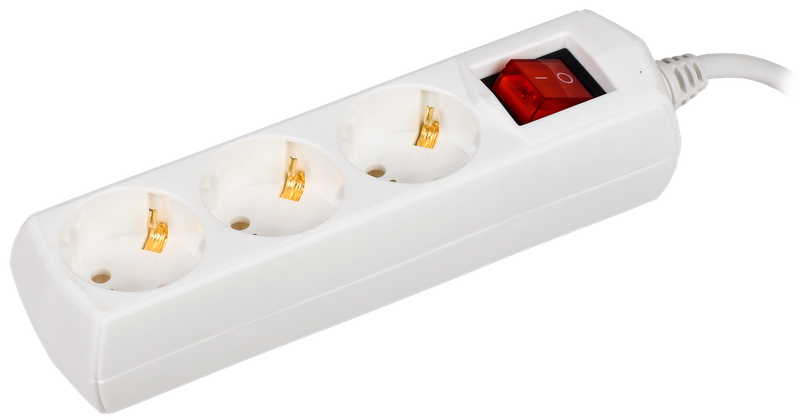 Изображение Удлинитель У03В 3 места с заземлением 3м 3х1мм2 10А/250В GENERICA