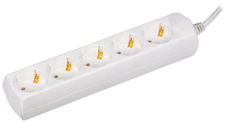 Изображение Удлинитель У05 5 мест с заземлением 5м 3х1мм2 10А/250В GENERICA