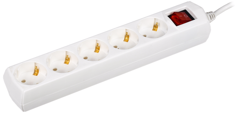 Изображение Удлинитель У05В 5 мест с заземлением 5м 3х1мм2 10А/250В GENERICA