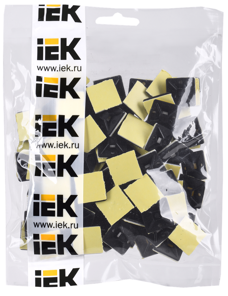 Изображение Площадка самоклеящаяся 20х20 черная под хомуты (100шт) IEK