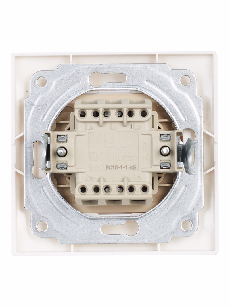 Изображение KVARTA Выключатель 1-клавишный с индикацией 10А ВС10-1-1-КБ белый GENERICA