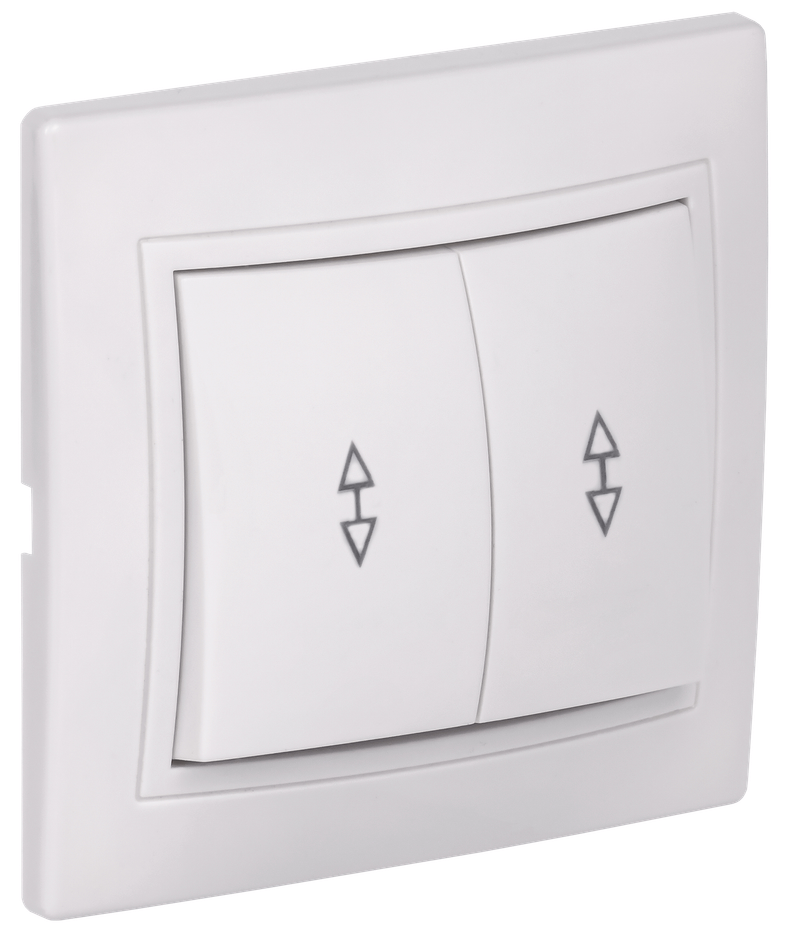Изображение KVARTA Выключатель 2-клавишный проходной 10А ВСп10-2-0-КБ белый GENERICA