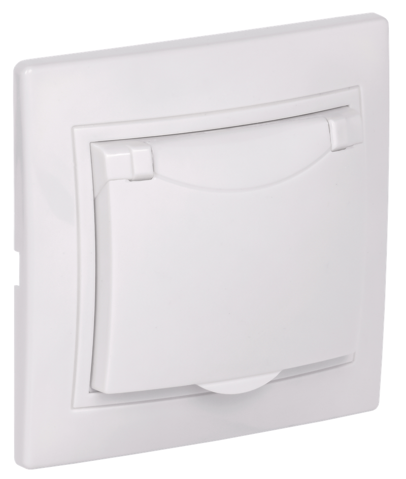 Изображение KVARTA Розетка 1-местная с заземлением крыш. 16А РСб10-3-КБ белый GENERICA