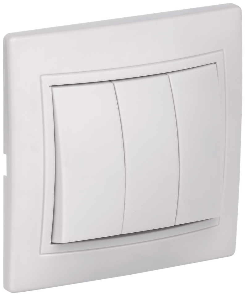 Изображение KVARTA Выключатель 3-клавишный 10А ВС10-3-0-КБ белый GENERICA