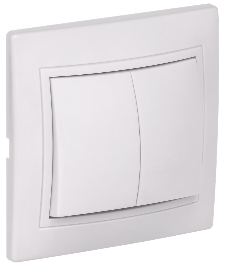 Изображение KVARTA Выключатель 2-клавишный 10А ВС10-2-0-КБ белый GENERICA