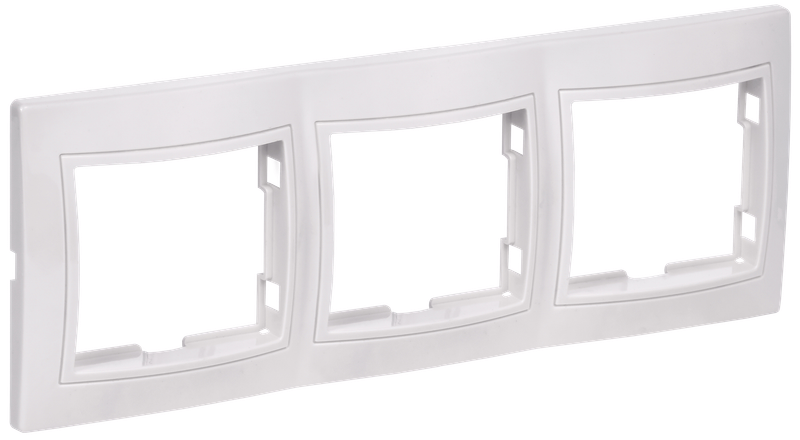 Изображение KVARTA Рамка 3-местная горизонтальная РГ-3-КБ белый GENERICA