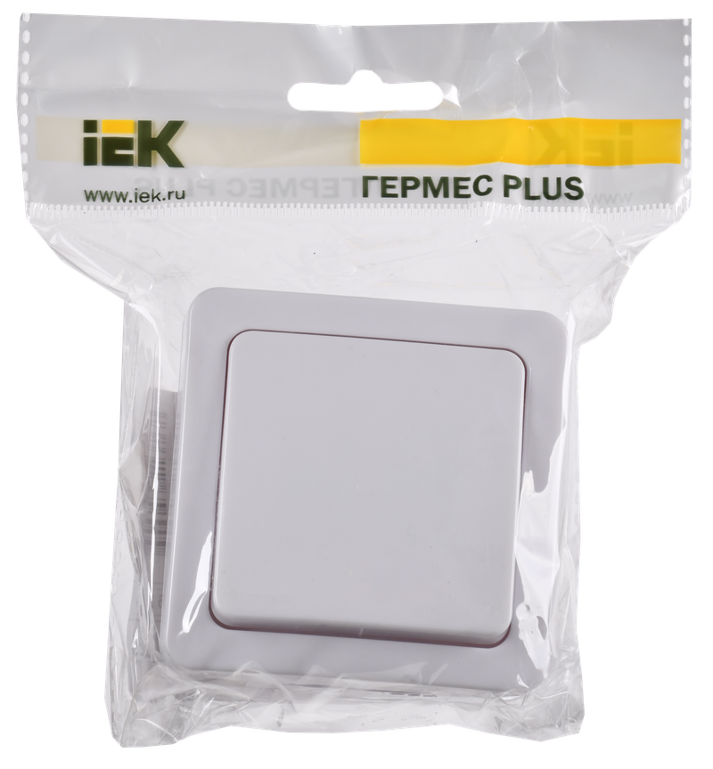 Изображение Выключатель 1-клавишный для открытой установки проходной ВСп20-1-0-ГПБ IP54 ГЕРМЕС PLUS (цвет клавиши: белый) IEK