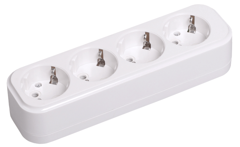 Изображение Розетка переносная разборная с заземлением К04 4 места CLASSIC IEK