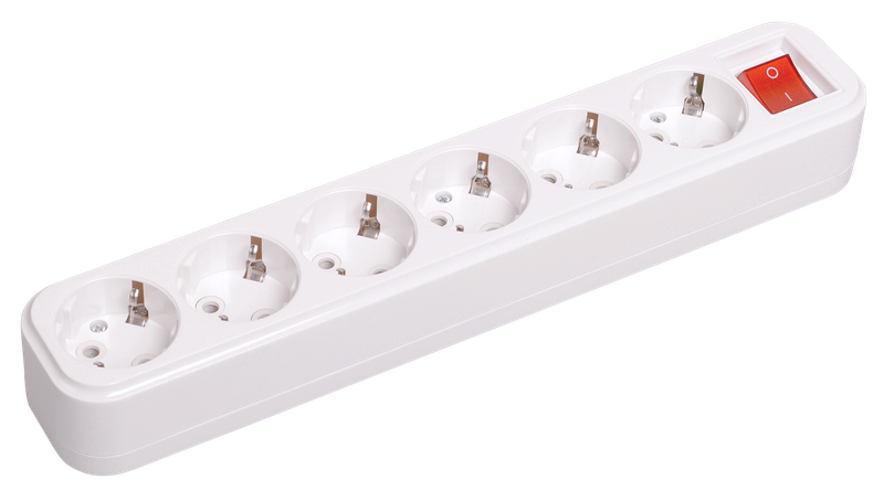 Изображение Розетка переносная разборная с заземлением с выключателем К06В 6 мест CLASSIC IEK