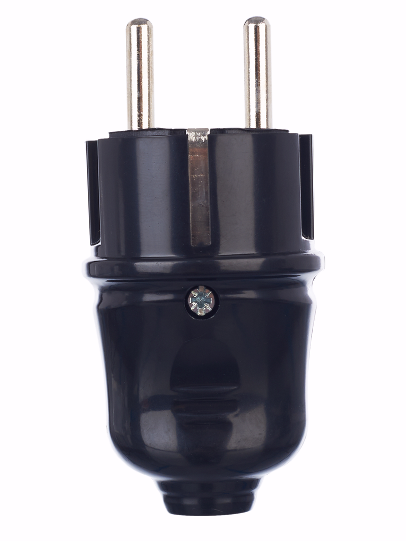 Изображение Вилка разборная прямая ВПп10-02-Ст с заземляющим контактом 16А черная IEK