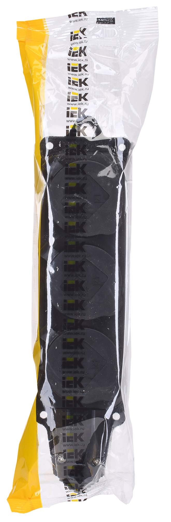 Изображение Розетка (колодка) 3-местная РБ33-1-0м с защитными крышками IP44 ОМЕГА каучук IEK