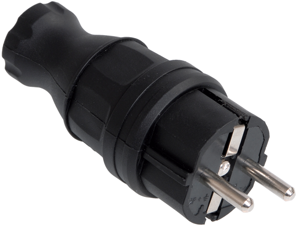 Изображение Вилка прямая ВБп3-1-0м IP44 ОМЕГА каучук IEK