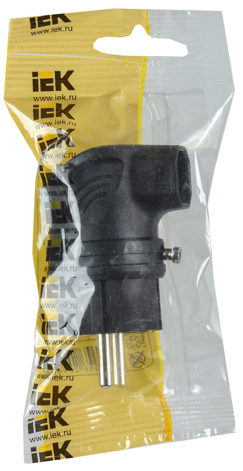 Изображение Вилка с боковым вводом ВБу3-1-0м IP44 ОМЕГА каучук IEK