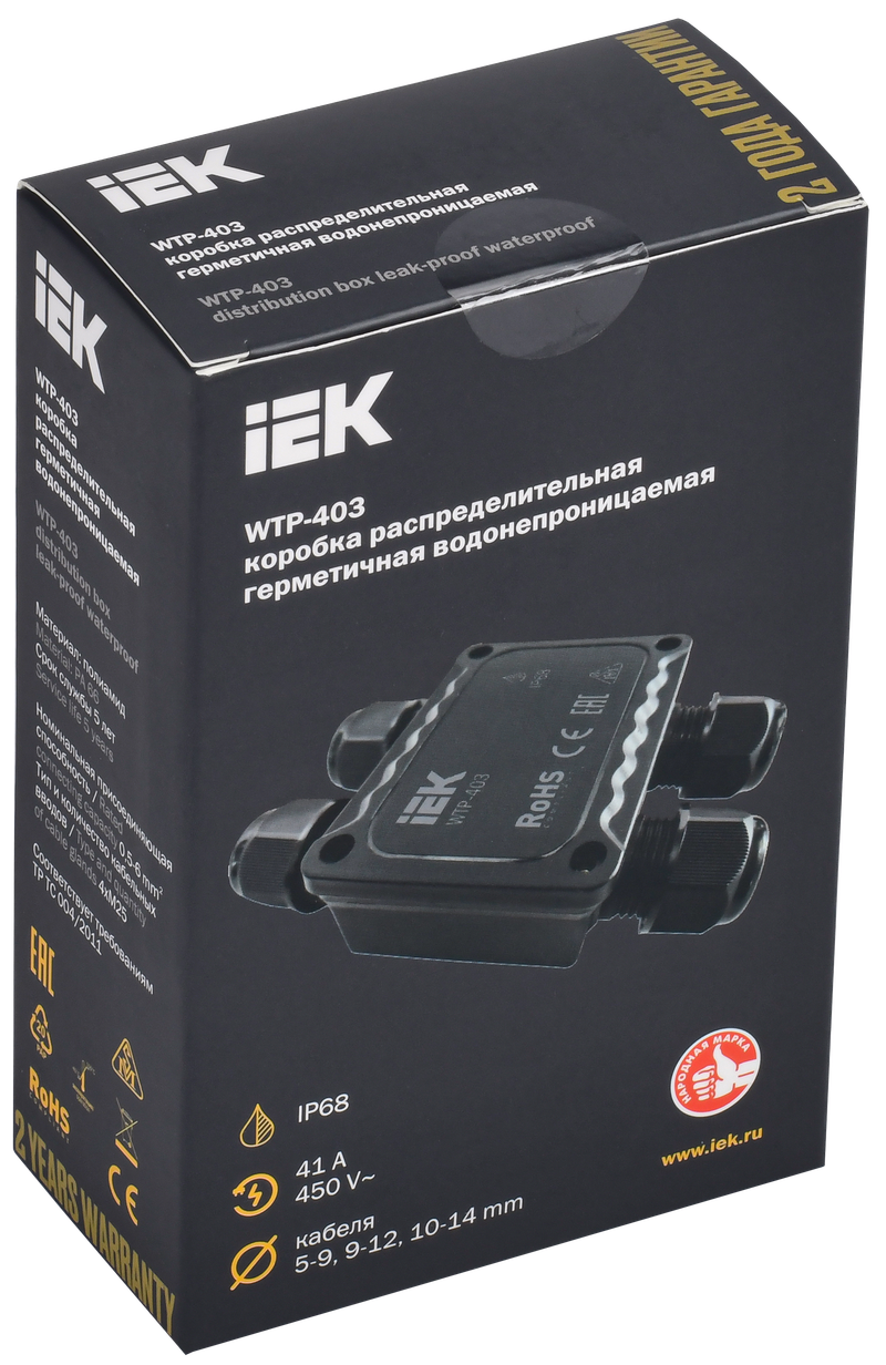 Изображение Коробка распределительная герметичная WTP-403 4 ввода IP68 IEK