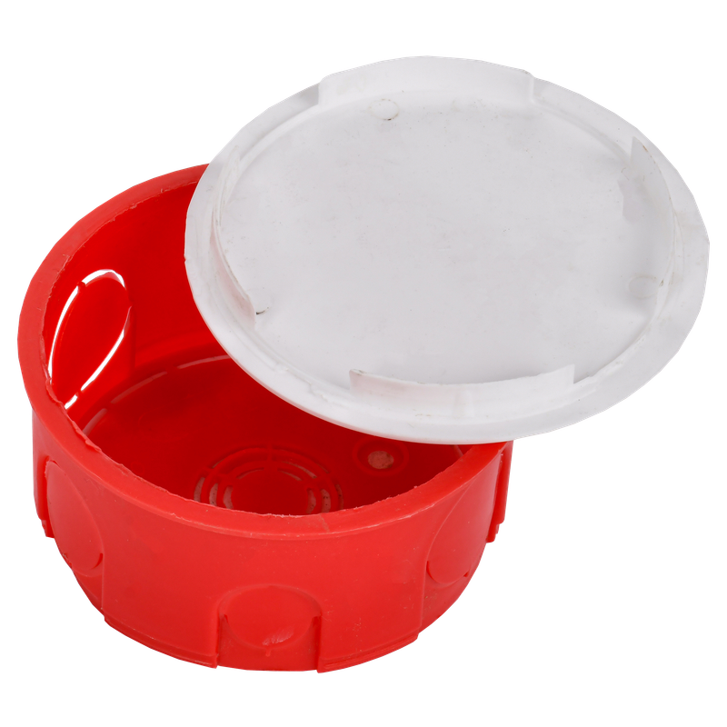 Изображение Коробка распаячная КМ41007 для твердых стен безгалогенная (HF) D=80х40мм с крышкой IEK