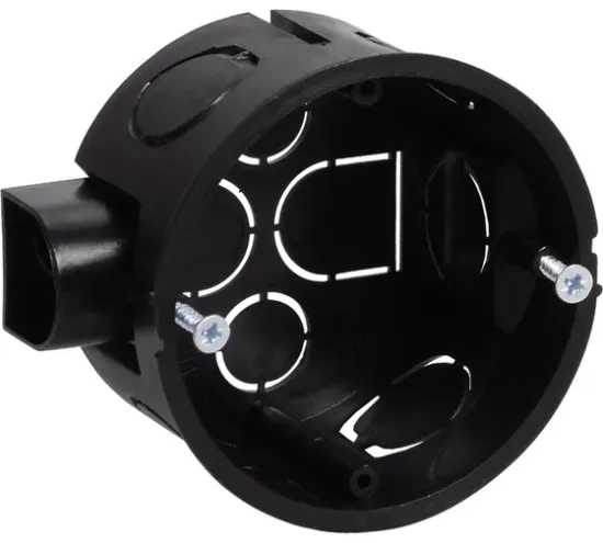 Изображение Коробка КМ40002 установочная для твердых стен d65x40 (с саморезами)