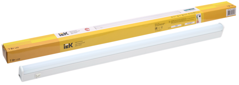 Изображение Светильник светодиодный линейный ДБО 3002 7Вт 4000К IP20 572мм пластик IEK