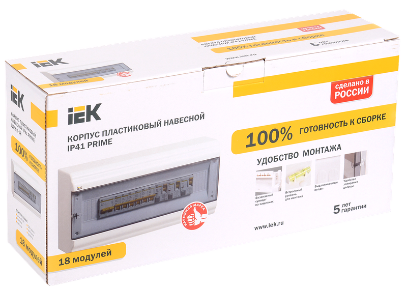 Изображение PRIME Корпус пластиковый ЩРН-П-18 модулей навесной белый IP41 IEK