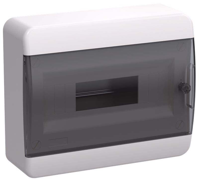 Изображение TEKFOR Корпус пластиковый ЩРН-П-12 IP41 черная прозрачная дверь IEK