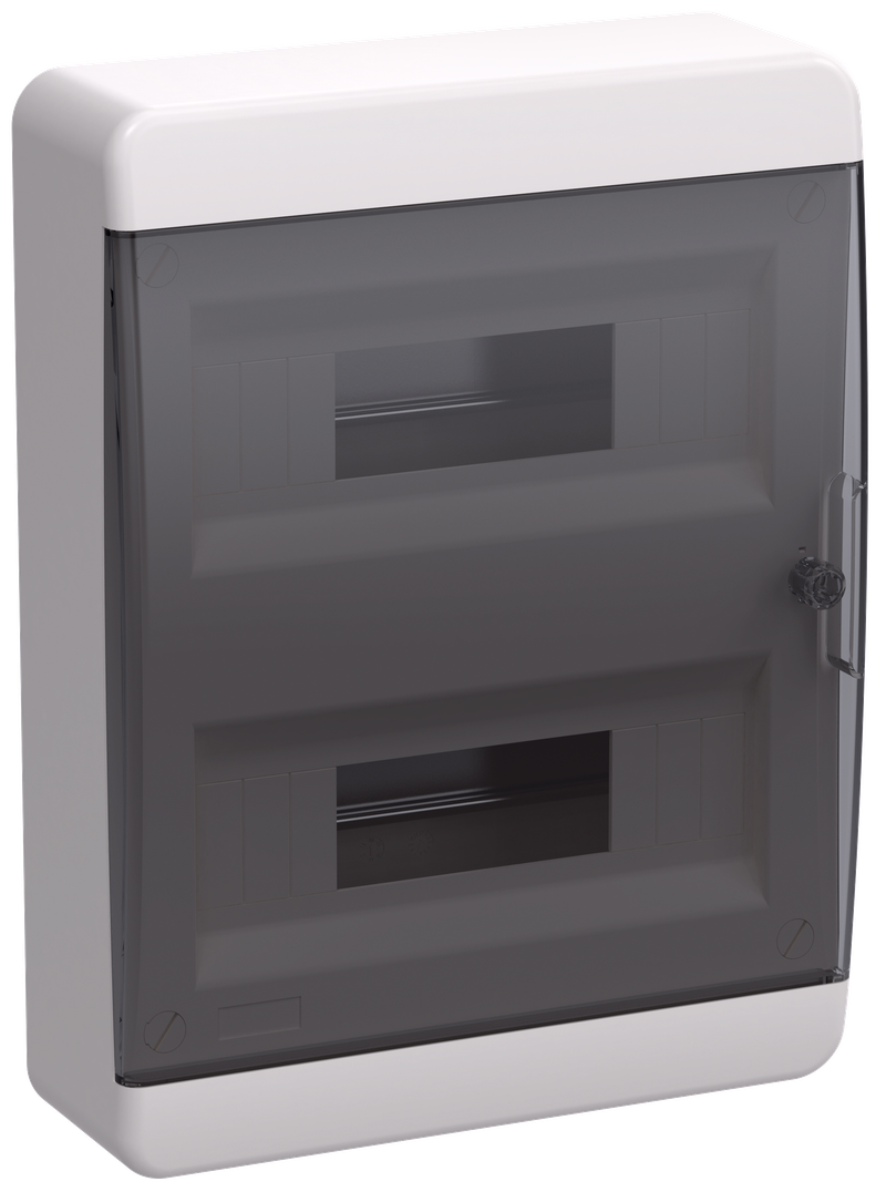 Изображение TEKFOR Корпус пластиковый ЩРН-П-24 IP41 черная прозрачная дверь IEK