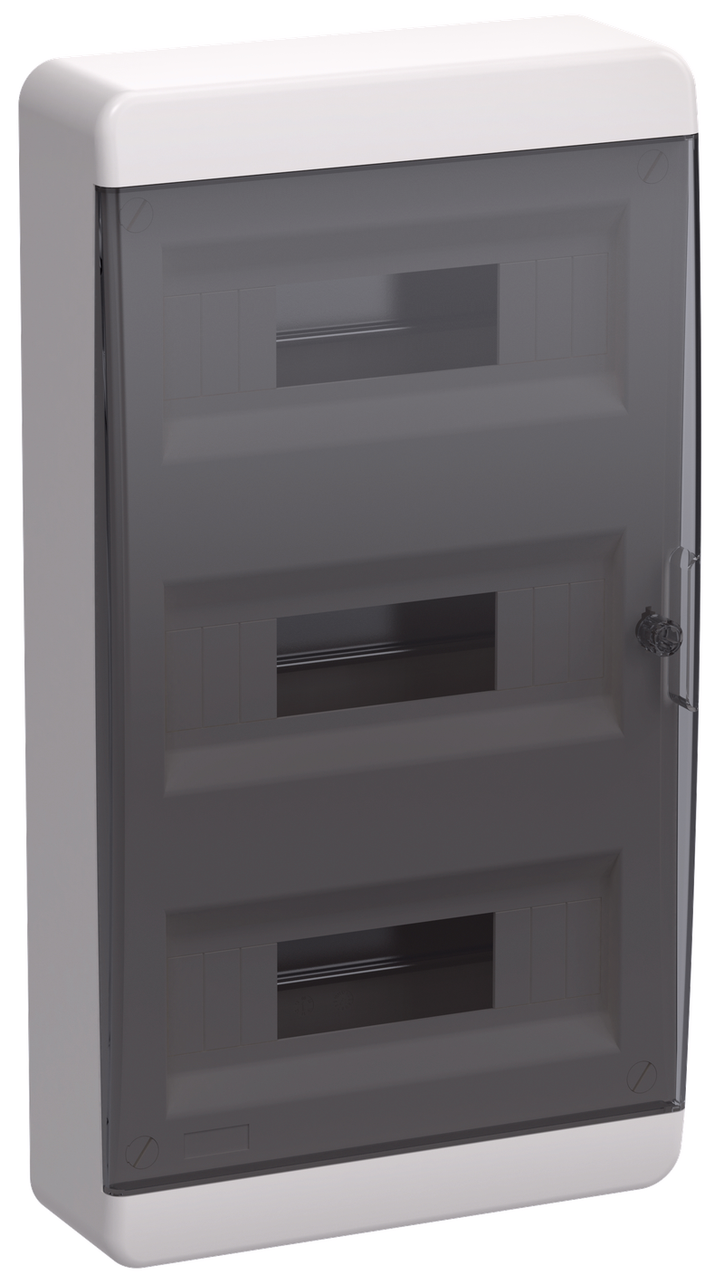 Изображение TEKFOR Корпус пластиковый ЩРН-П-36 IP41 черная прозрачная дверь IEK