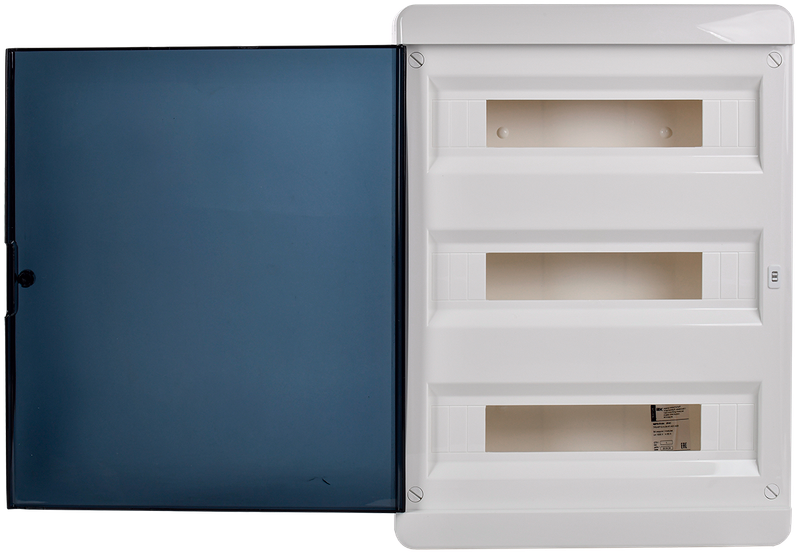 Изображение TEKFOR Корпус пластиковый ЩРН-П-54 IP41 черная прозрачная дверь IEK