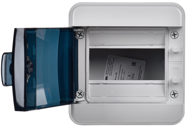 Изображение TEKFOR Корпус пластиковый КМПн-6 IP65 черная прозрачная дверь IEK