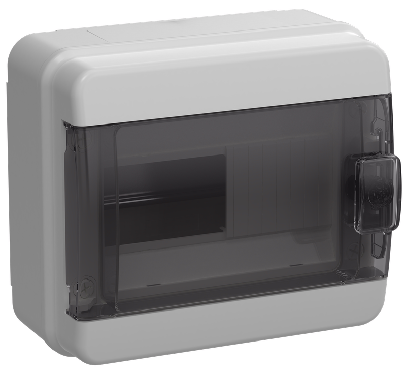 Изображение TEKFOR Корпус пластиковый КМПн-8 IP65 черная прозрачная дверь IEK