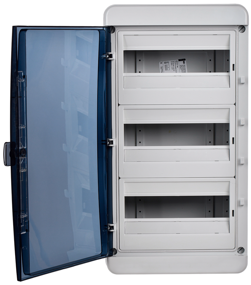 Изображение TEKFOR Корпус пластиковый КМПн-36 IP65 черная прозрачная дверь IEK