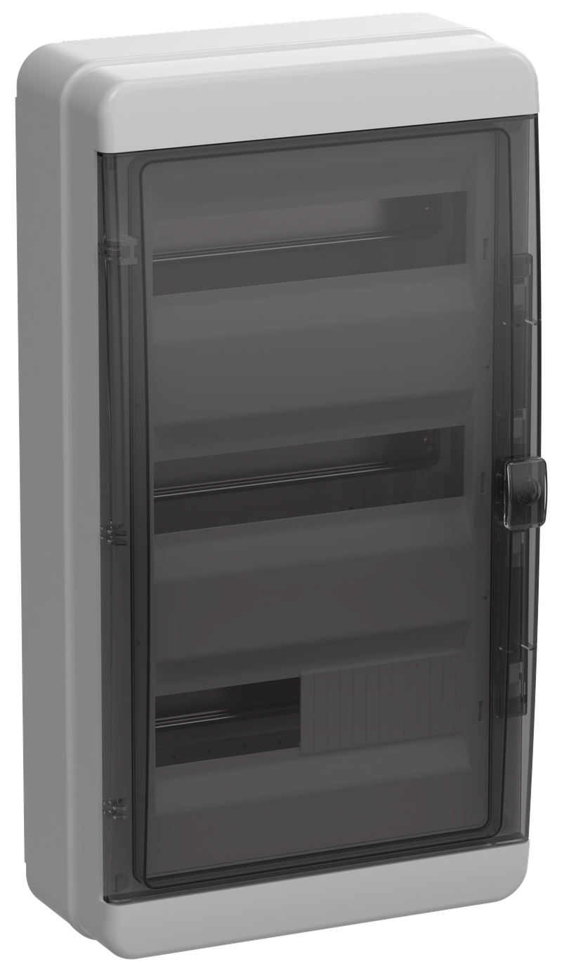 Изображение TEKFOR Корпус пластиковый КМПн-36 IP65 черная прозрачная дверь IEK