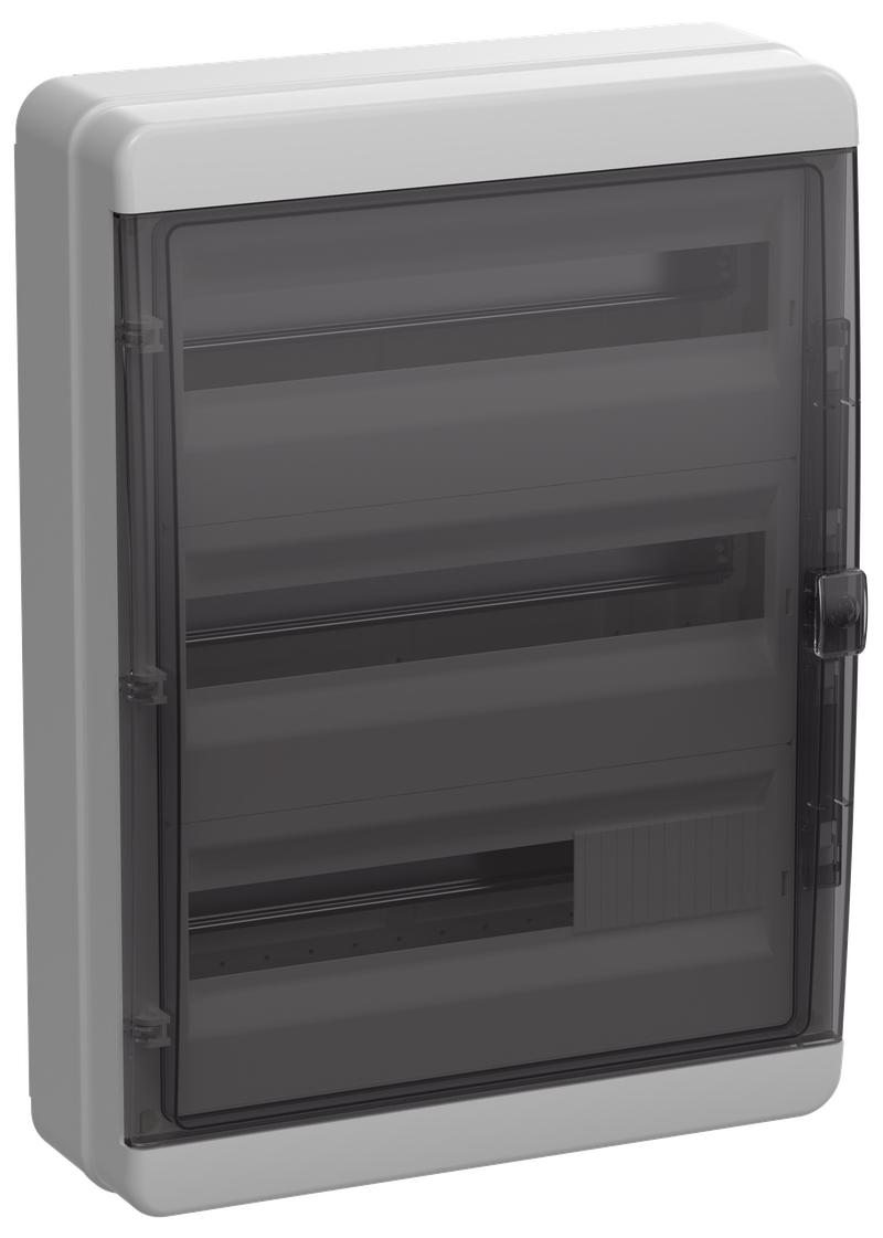 Изображение TEKFOR Корпус пластиковый КМПн-54 IP65 черная прозрачная дверь IEK